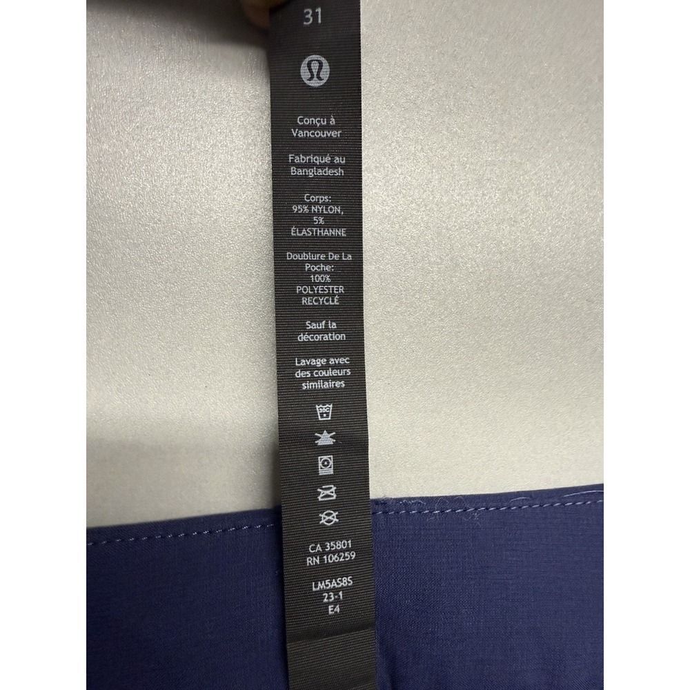 Lululemon men's Commission pants. Classic Fit.Warpstreme.Navy Blue.Sz 31.LM5AS8S - Picture 12 of 14